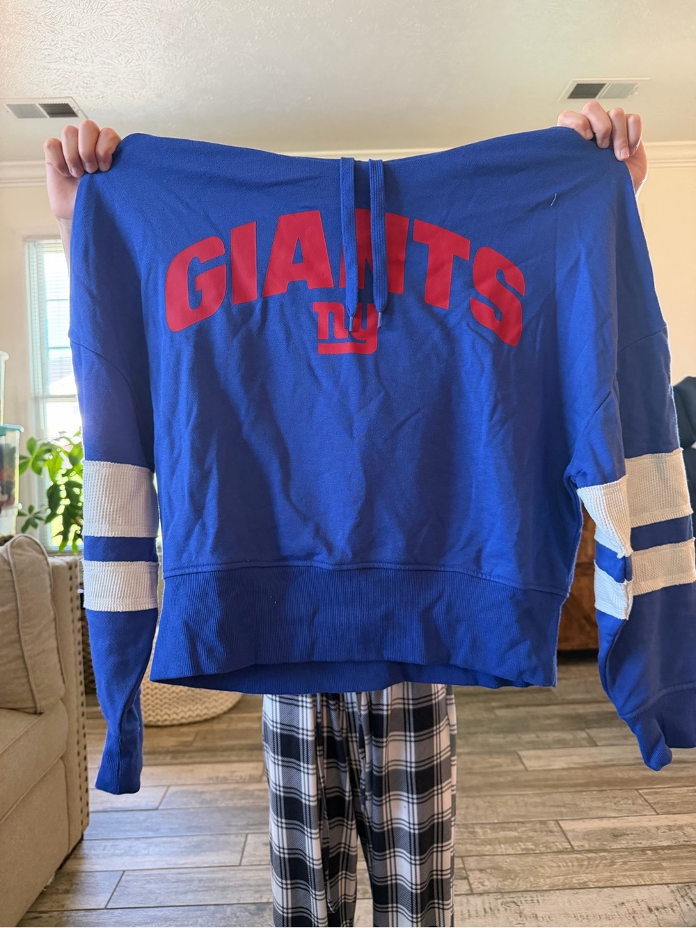 Junk Food Clothing Royal Blue Pullover with Red GIANTS Logo